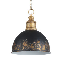 Golden 0809-M VG-WBI - Golden Lighting Alison 1-light Pendant in Vintage Gold and Weathered Black Iron shade